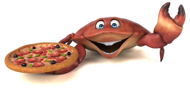 Photo fun crab - 3d illustration