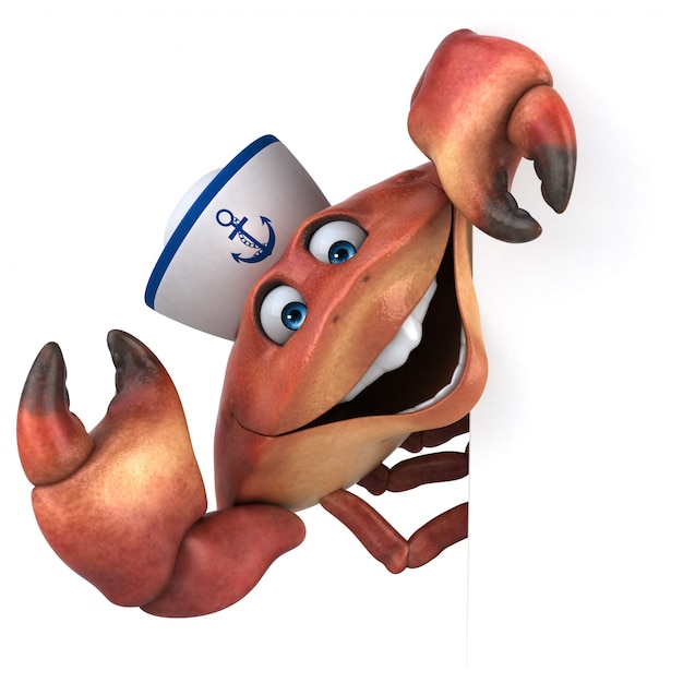 Fun crab - 3D Illustration