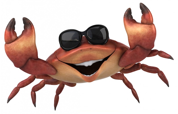 Photo fun crab - 3d illustration