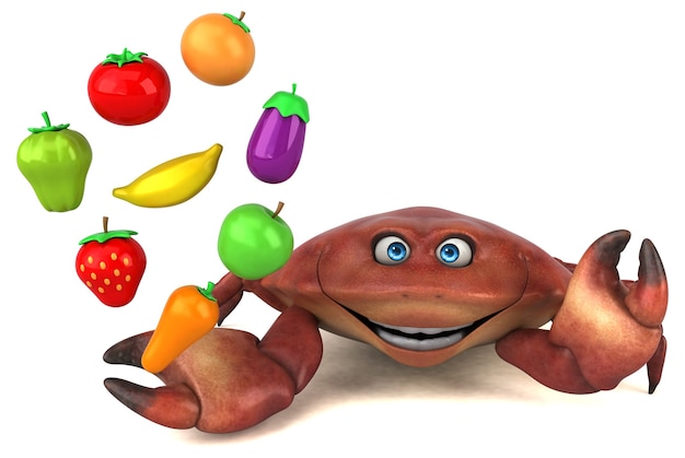 Fun crab - 3D Illustration