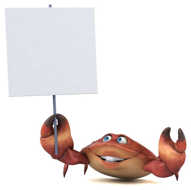 Photo fun crab - 3d illustration