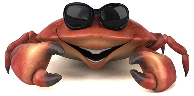 Fun crab - 3D Illustration