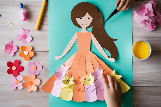 Photo fun and creative diy birthday card a stepbystep guide with colored paper cutouts for mother's day