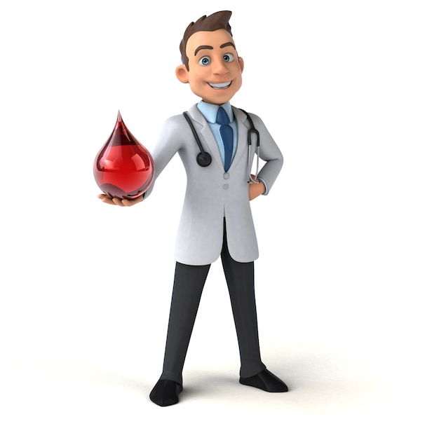 Photo fun doctor holding a drop of blood