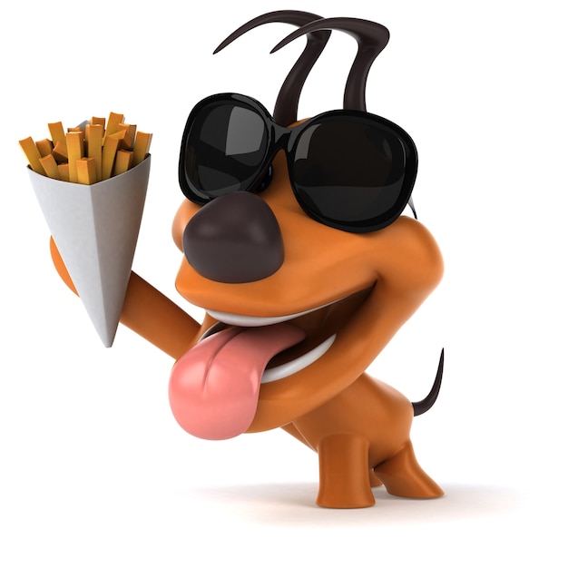 Fun dog - 3D Illustration