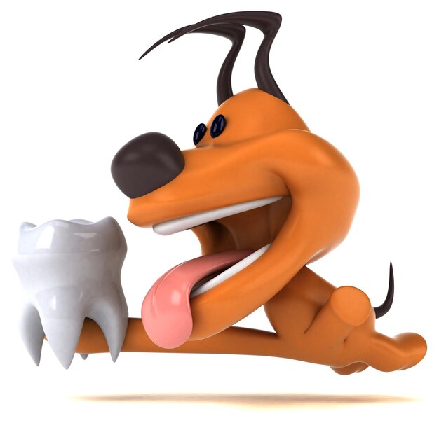 Fun dog 3D Illustration