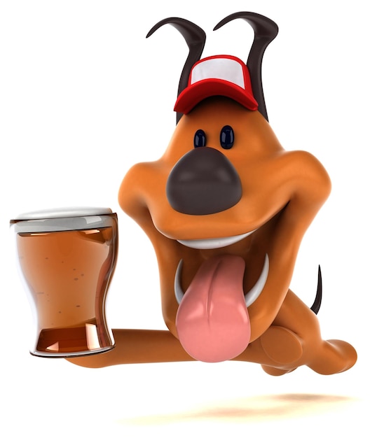 Fun dog 3D Illustration