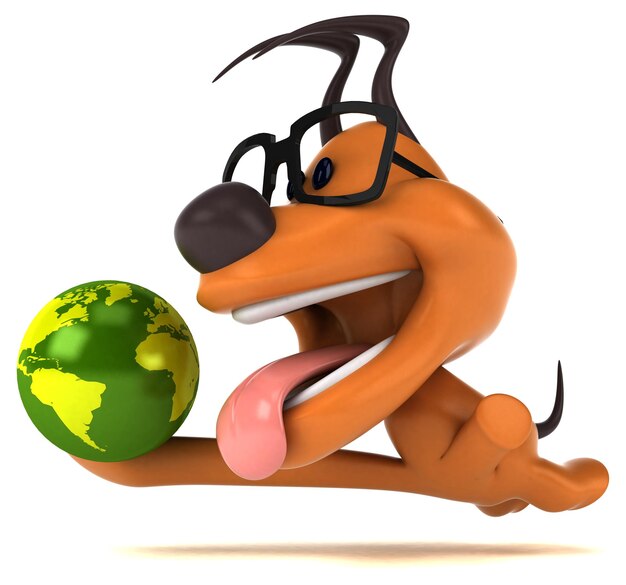 Fun dog 3D Illustration