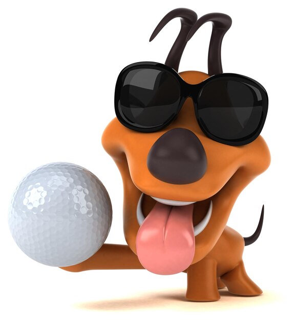 Fun dog 3D Illustration