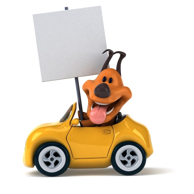 Fun dog 3D Illustration