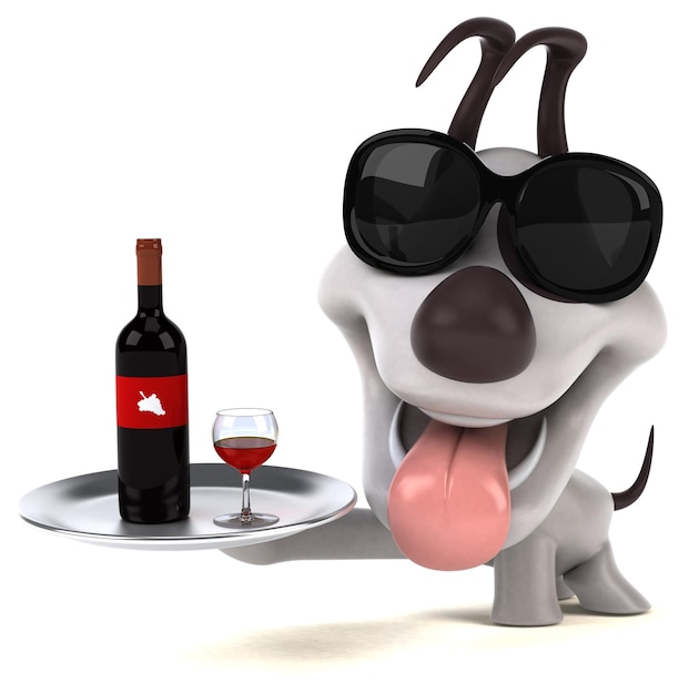 Fun dog 3D Illustration