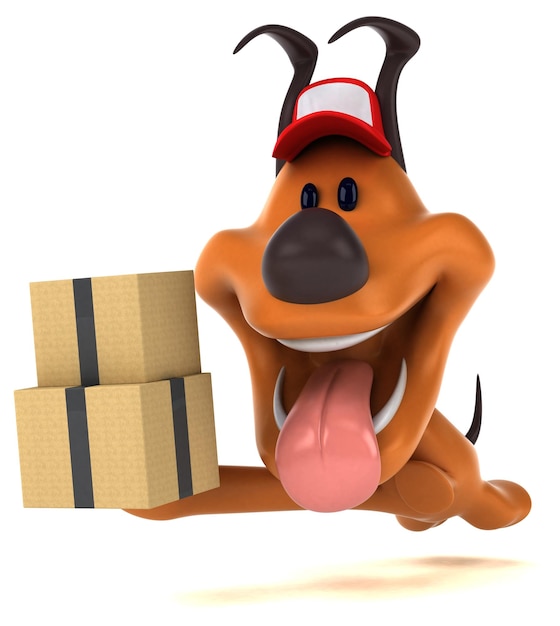 Fun dog 3D Illustration