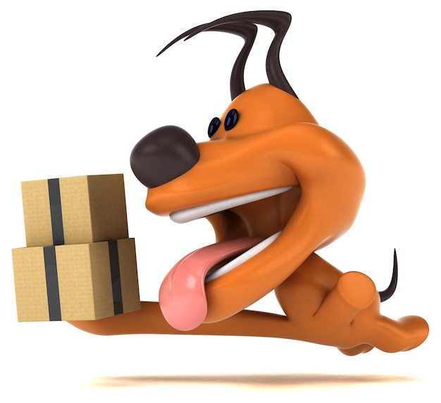 Fun dog 3D Illustration