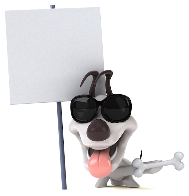 Fun dog 3D Illustration