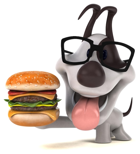 Веселая собака 3D Иллюстрация