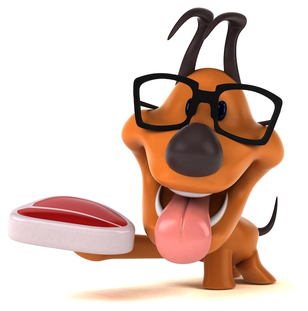 Fun dog 3D Illustration