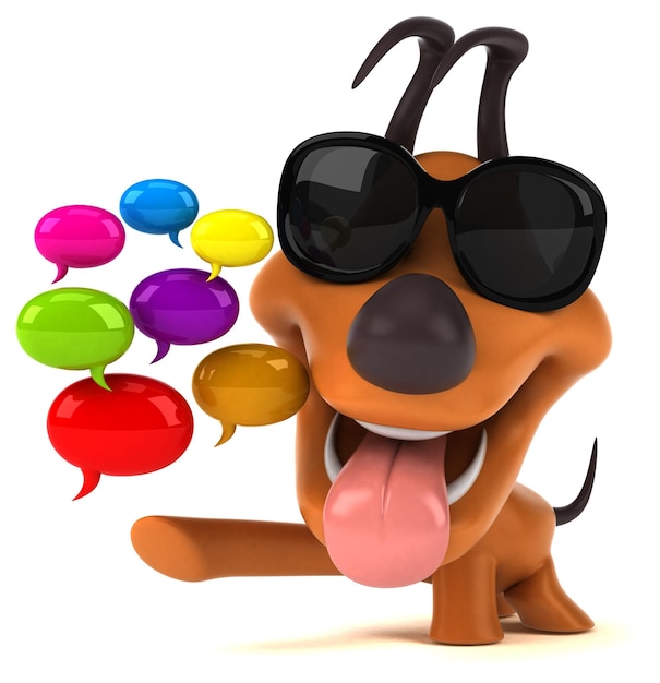 Fun dog 3D Illustration