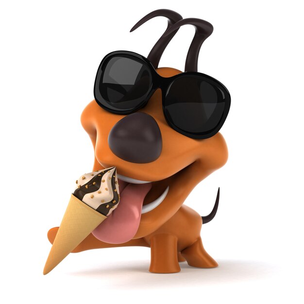 Fun dog - 3D Illustration