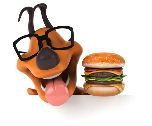 Fun dog 3D Illustration