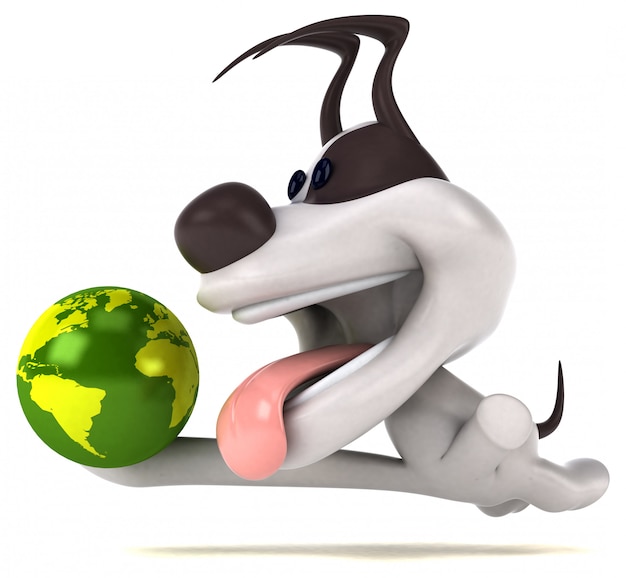 Fun dog 3D Illustration