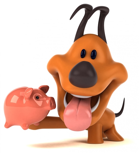 Fun dog 3D Illustration