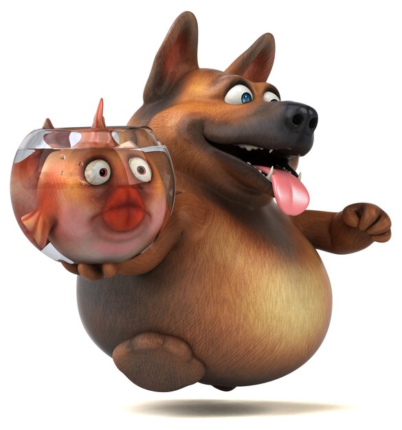 Забавная собака - 3D иллюстрации