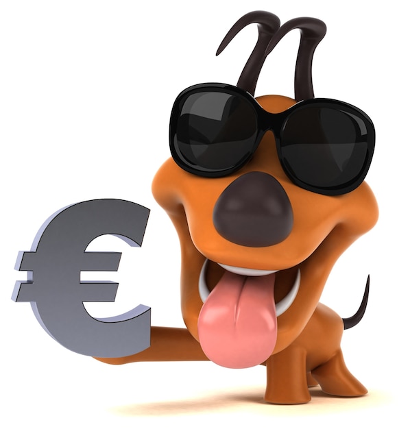 Fun dog 3D Illustration