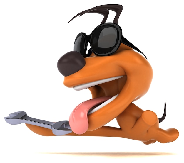 Fun dog 3D Illustration