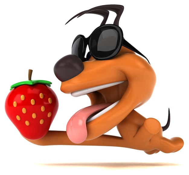 Fun dog 3D Illustration