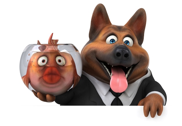 Photo fun dog - 3d illustration