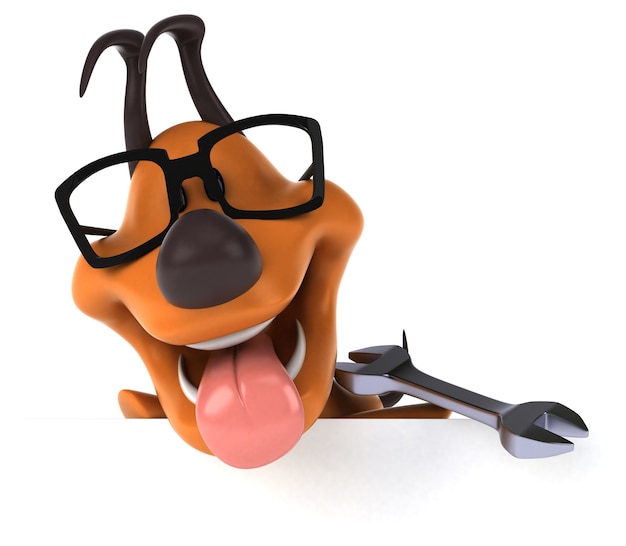 Fun dog - 3D Illustration