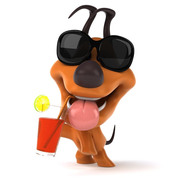 Fun dog - 3D Illustration