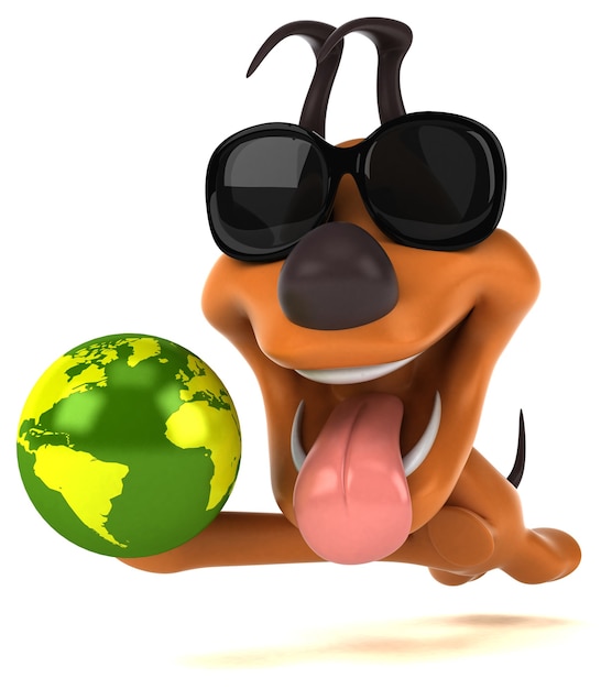 Fun dog - 3D Illustration