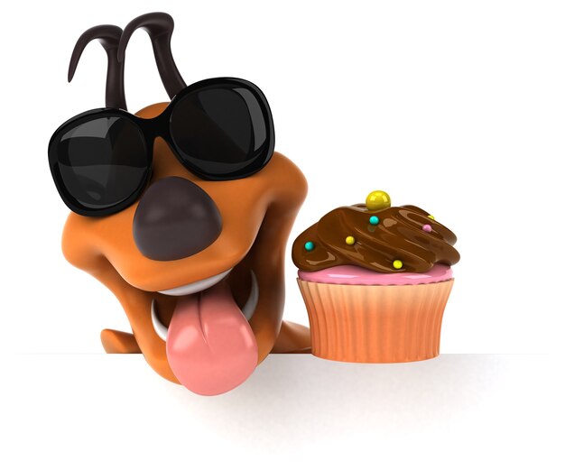 Fun dog - 3D Illustration