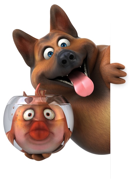 Забавная собака - 3D иллюстрации