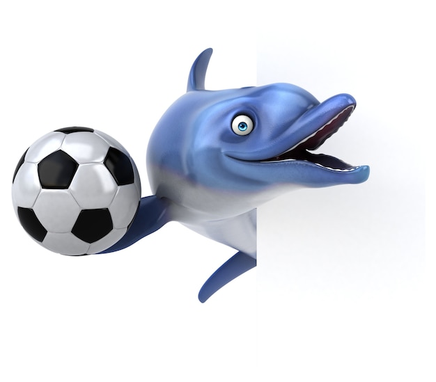 Fun dolphin - 3D Illustration