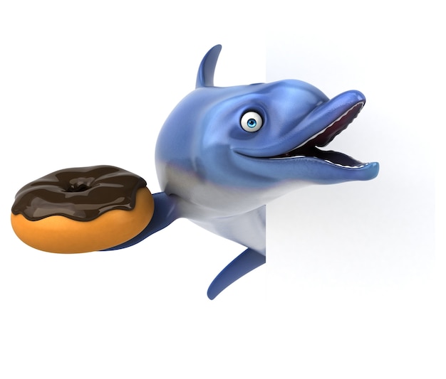 Fun dolphin - 3D Illustration