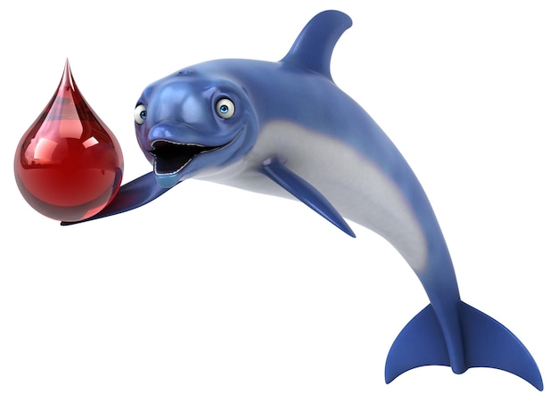 Fun dolphin - 3D Illustration