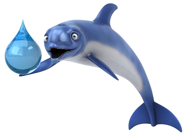 Fun dolphin - 3D Illustration