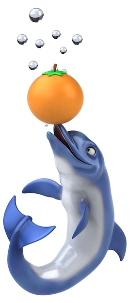 Fun dolphin - 3D Illustration