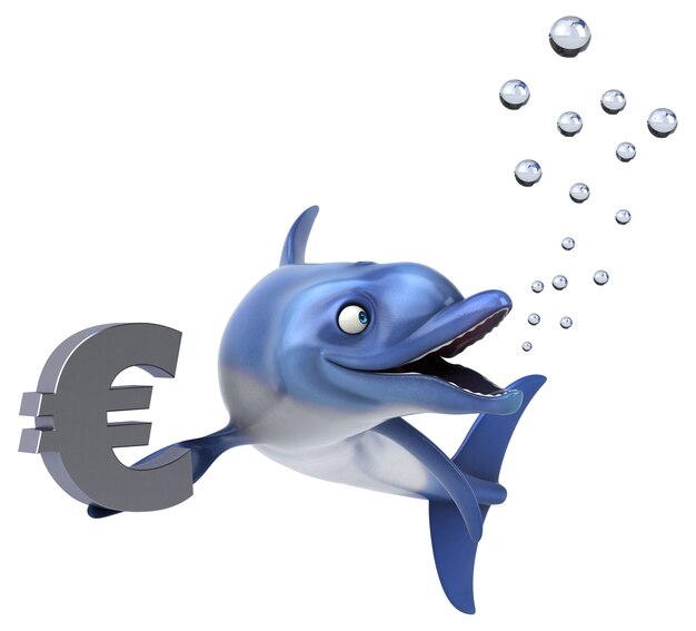 Fun dolphin - 3D Illustration