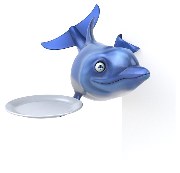 Fun dolphin - 3D Illustration