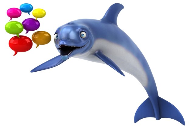 Fun dolphin - 3D Illustration