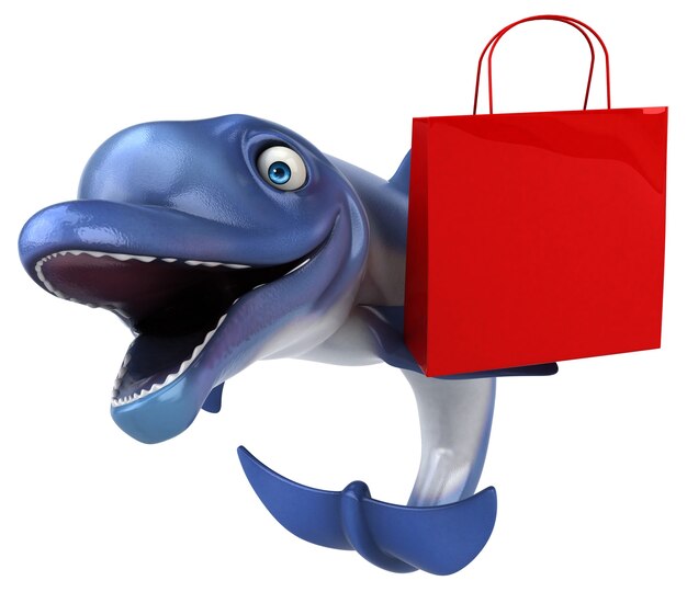 Fun dolphin - 3D Illustration