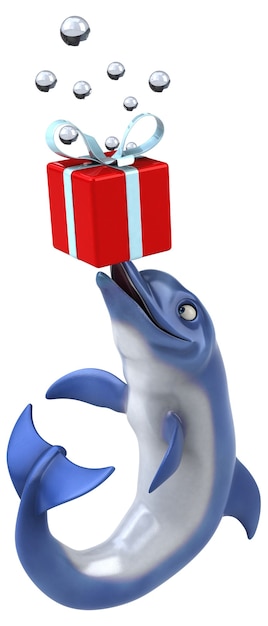 Fun dolphin - 3D Illustration