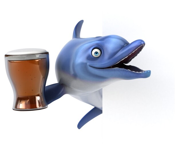 Fun dolphin - 3D Illustration