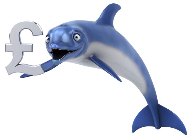 재미있는 돌고래 - 3D 일러스트레이션