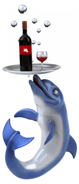 Fun dolphin - 3D Illustration