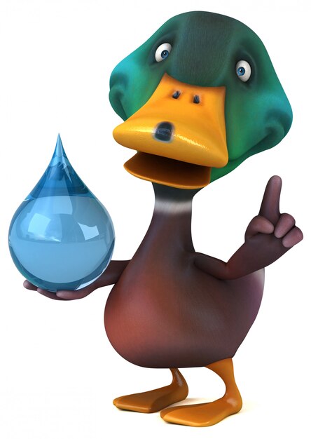 Fun duck 3D Illustration