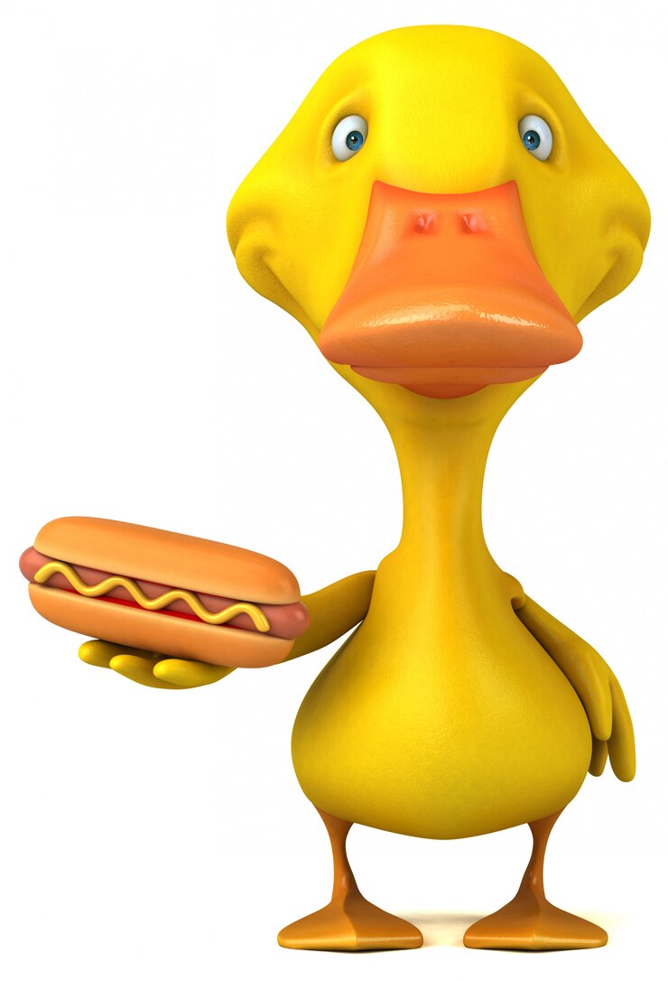 Photo fun duck 3d illustration